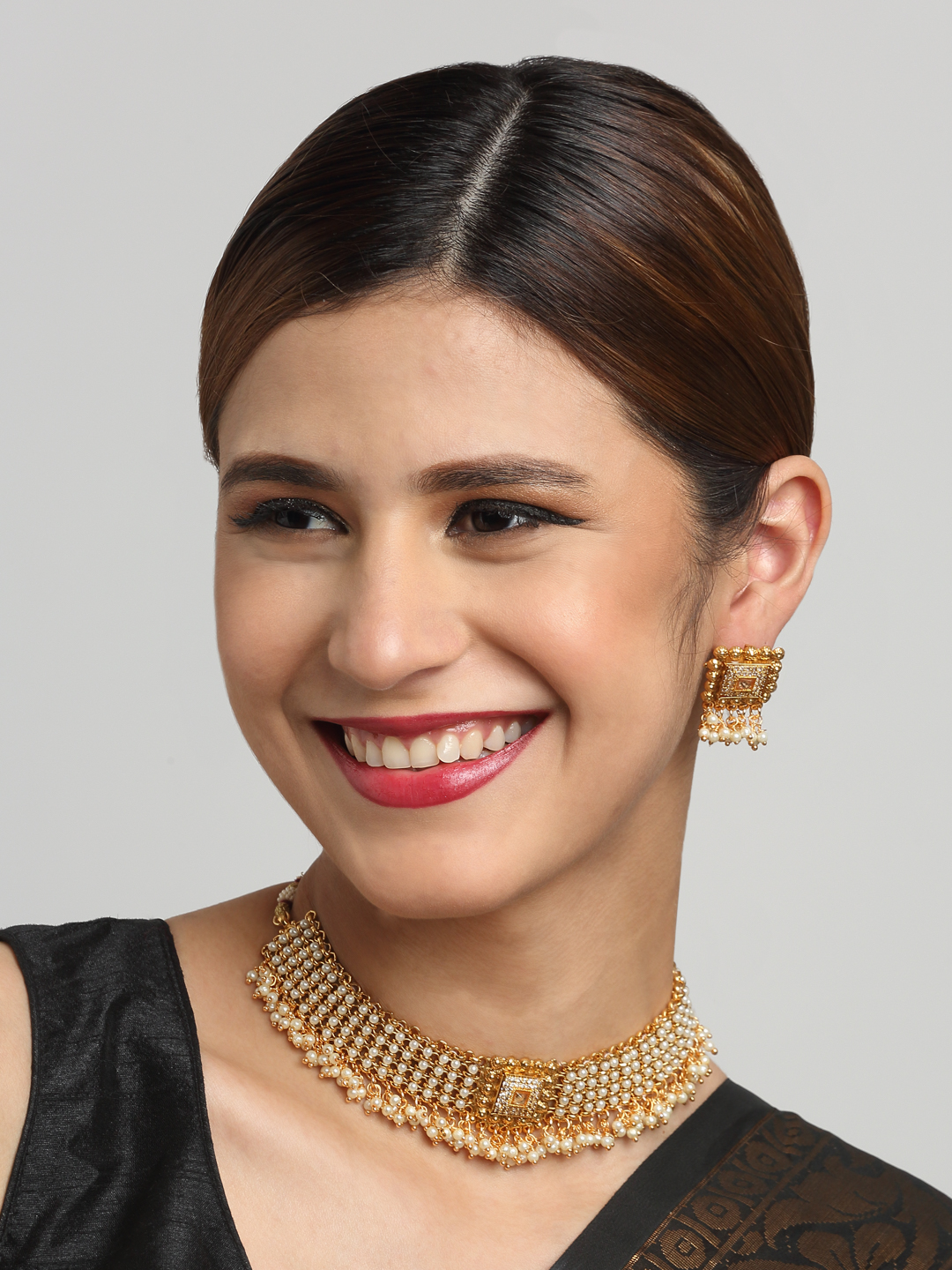 YouBella Jewellery Celebrity Inspired Gold Plated Necklace Jewellery Set for Girls and Women